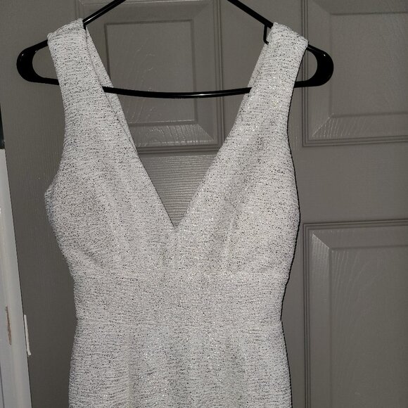 White and Gold Fishtail Formal Gown - Picture 1 of 7